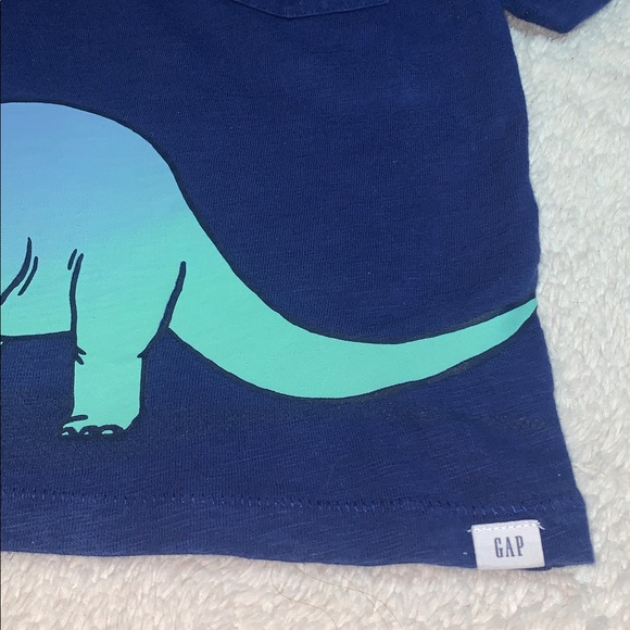 GAP Easter Dinosaur Blue T-shirt 2 EUC Short Sleeves - Picture 5 of 9